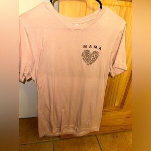 Pale Pink Mama Cheetah Heart Shirt